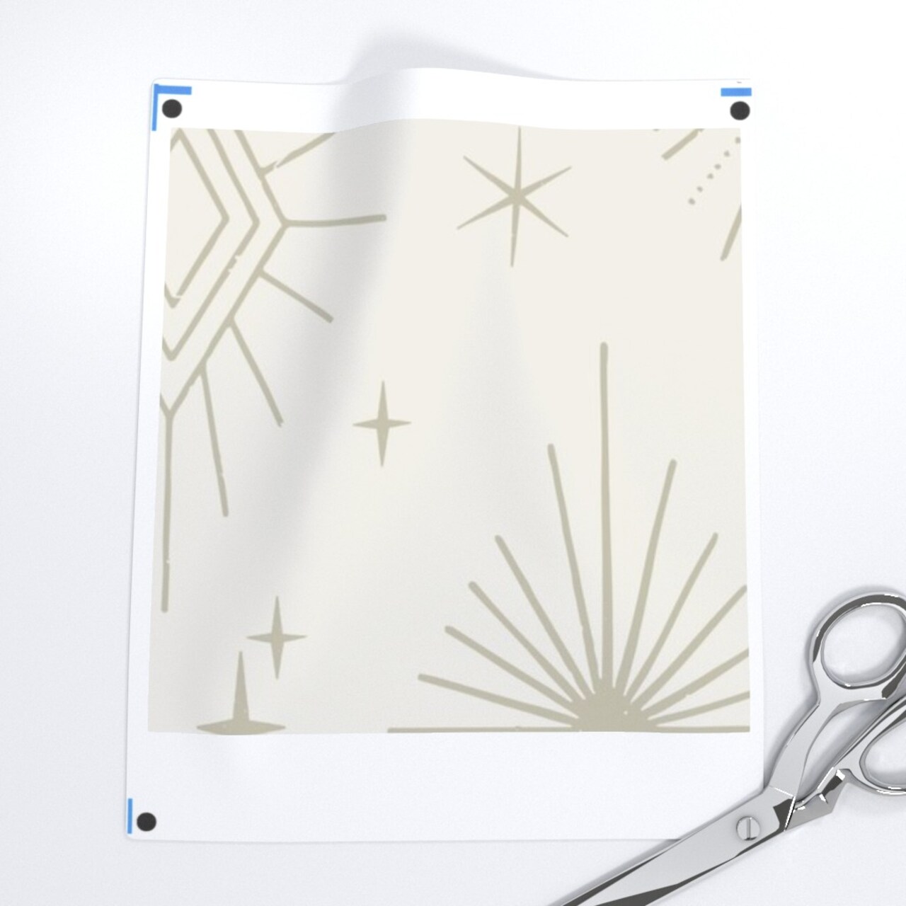 Beige Star Space Retro Neutral 60'S Whimsical Whimsy Magic Celestial Magical Boho Custom Printed Fabric by Spoonflower Various Fabrics by the Yard or Fat Quarter